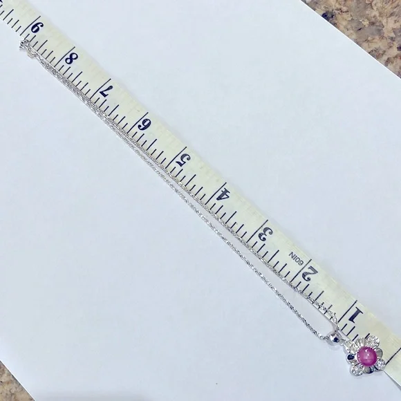 1.5ct Genuine Star Ruby 14KGP Necklace - Picture 6 of 6